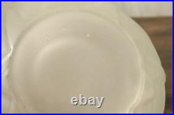 Paire de Vase Ancien en Verre Moulé Pressé Satiné Art Déco Géometrique c1930