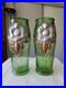 Paire de Vases art deco en verre couleur Verte hauteur 22 cm