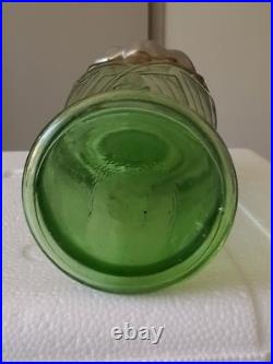 Paire de Vases art deco en verre couleur Verte hauteur 22 cm