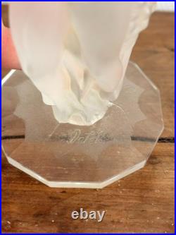 Paire de Vases verre moulé Nymphes Bacchantes Style Lalique Detel Art Deco