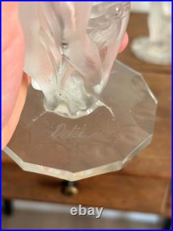 Paire de Vases verre moulé Nymphes Bacchantes Style Lalique Detel Art Deco