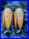 Paire de vases Art Deco En Verre moulé Pressé