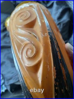 Paire de vases Art Deco En Verre moulé Pressé