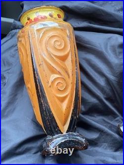 Paire de vases Art Deco En Verre moulé Pressé