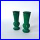Paire de vases Art Déco en verre malachite attribué à Curt Schlevogt 1930s