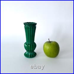 Paire de vases Art Déco en verre malachite attribué à Curt Schlevogt 1930s
