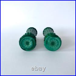 Paire de vases Art Déco en verre malachite attribué à Curt Schlevogt 1930s