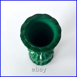 Paire de vases Art Déco en verre malachite attribué à Curt Schlevogt 1930s