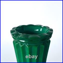 Paire de vases Art Déco en verre malachite attribué à Curt Schlevogt 1930s