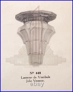Paul Gilles Plafonnier Art Déco En Bronze Nickelé & Globe En Verre Pressé 1930
