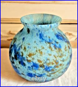 Periode Art Deco Vase En Pate De Verre Marmoreen Signé Schneider Hauteur 13 CM