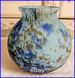 Periode Art Deco Vase En Pate De Verre Marmoreen Signé Schneider Hauteur 13 CM