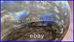 Periode Art Deco Vase En Pate De Verre Marmoreen Signé Schneider Hauteur 13 CM