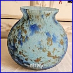 Periode Art Deco Vase En Pate De Verre Marmoreen Signé Schneider Hauteur 13 CM