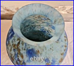 Periode Art Deco Vase En Pate De Verre Marmoreen Signé Schneider Hauteur 13 CM