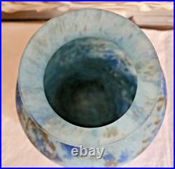 Periode Art Deco Vase En Pate De Verre Marmoreen Signé Schneider Hauteur 13 CM