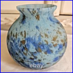 Periode Art Deco Vase En Pate De Verre Marmoreen Signé Schneider Hauteur 13 CM
