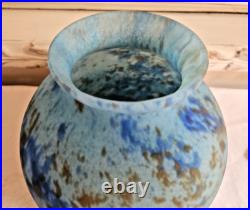 Periode Art Deco Vase En Pate De Verre Marmoreen Signé Schneider Hauteur 13 CM