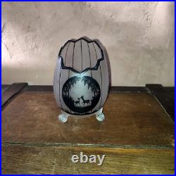 Petit Vase oeuf tripode Art Déco signé Kolek. Kralik