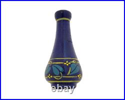 Petit soliflore verre émaillé Art Déco signé Signature André Delatte Nancy 1920