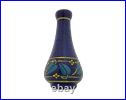 Petit soliflore verre émaillé Art Déco signé Signature André Delatte Nancy 1920
