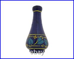 Petit soliflore verre émaillé Art Déco signé Signature André Delatte Nancy 1920