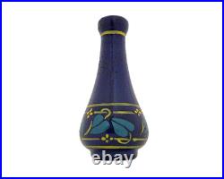 Petit soliflore verre émaillé Art Déco signé Signature André Delatte Nancy 1920