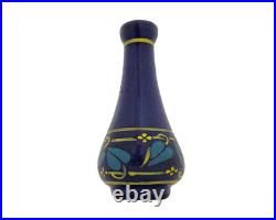 Petit soliflore verre émaillé Art Déco signé Signature André Delatte Nancy 1920
