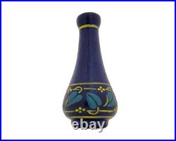Petit soliflore verre émaillé Art Déco signé Signature André Delatte Nancy 1920