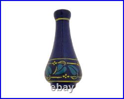 Petit soliflore verre émaillé Art Déco signé Signature André Delatte Nancy 1920