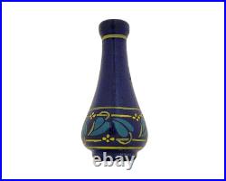 Petit soliflore verre émaillé Art Déco signé Signature André Delatte Nancy 1920