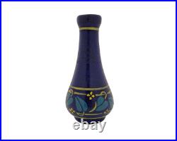Petit soliflore verre émaillé Art Déco signé Signature André Delatte Nancy 1920