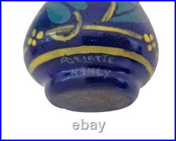 Petit soliflore verre émaillé Art Déco signé Signature André Delatte Nancy 1920