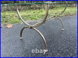 Pied de Table Basse Design Bronze Vintage 1950 Art Deco Verre à Changer