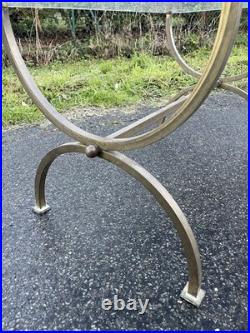 Pied de Table Basse Design Bronze Vintage 1950 Art Deco Verre à Changer