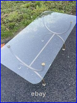 Pied de Table Basse Design Bronze Vintage 1950 Art Deco Verre à Changer