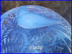 Pierre D Avesn Coupe Signé Art Deco Aux Oiseaux Verre Opalescent 1930 D30 Cm