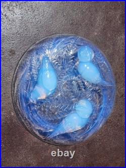 Pierre D Avesn Coupe Signé Art Deco Aux Oiseaux Verre Opalescent 1930 D30 Cm
