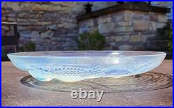 Pierre D Avesn Coupe Signé Art Deco Aux Oiseaux Verre Opalescent 1930 D30 Cm