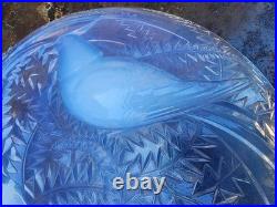 Pierre D Avesn Coupe Signé Art Deco Aux Oiseaux Verre Opalescent 1930 D30 Cm