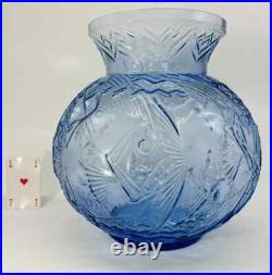 Pierre D'avesn Daum Fish Fishes Pisces Vase Bleu Poisson Poissons Art Deco 1930