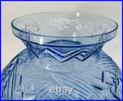 Pierre D'avesn Daum Fish Fishes Pisces Vase Bleu Poisson Poissons Art Deco 1930