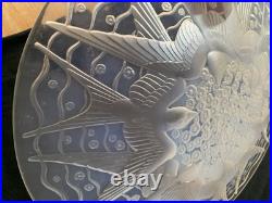 Pierre D'avesn superbe coupe verre opalescent Art Deco hirondelles