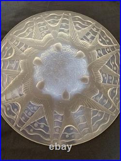 Pierre D'avesn superbe coupe verre opalescent Art Deco hirondelles