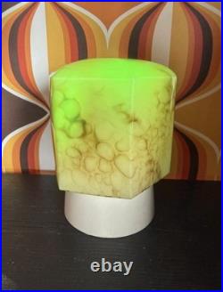 Plafonnier Art Déco Verre Uranium /ouraline-vintage Czech Style -Bakélite -E27