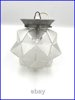 Plafonnier Verre Dépoli Art Deco Forme Skyscraper Building Bon État