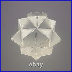 Plafonnier Verre Dépoli Art Deco Forme Skyscraper Building Bon État