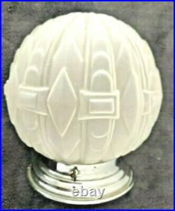 Plafonnier boule verre et chrome ART DECO 1930