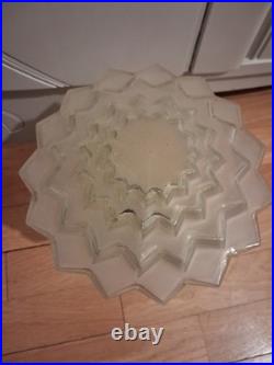 Plafonnier lampe art déco verre et inox skyscraper gratte ciel 1930 TBE 26 cm