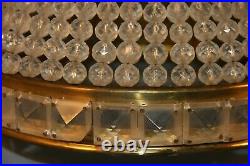Plafonnier suspension lustre à pampilles en verre corbeille